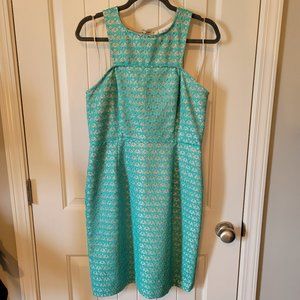 J. Taylor Teal Lace Fitted Dress Size 8